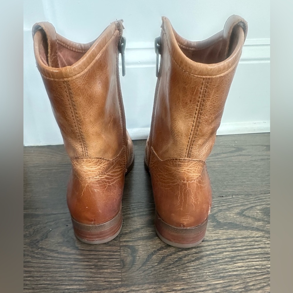 Women's Brown Leather Booties - Picture 4 of 8